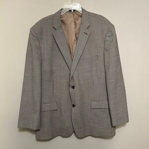 American Living Mens Blazer 50R Black Tan Houndstooth Wool Jacket‎ Sports Coat